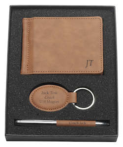 Gift Set, Pocket Watch, Pens: Leatherette Gift Set - Includes Clip, Keychain & Pen
