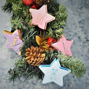 Initial Star Shaped Christmas Ornament
