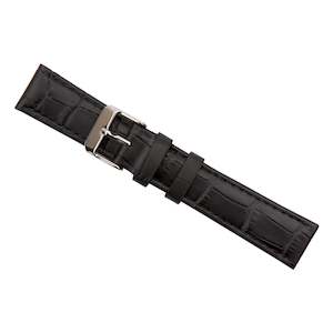 Watch Bands: Crocodile Grain Leather Watch Band- 18mm
