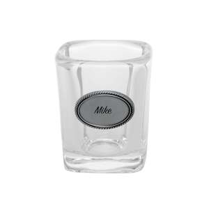 Drinkware: Shot Glass Oval Plate - Add Personalisation