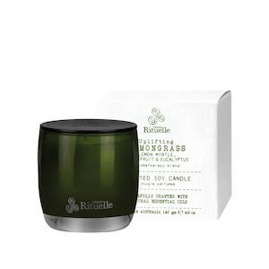 Candles: Urban Rituelle Lemongrass Lemon Myrtle Grapefruit & Eucalyptus Scented Soy Candle -140Gm
