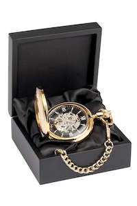 Pocket Watches: Pocket Watch Gold Plated Mechanical - Add Personalisation