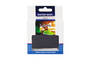 120cm Sports Track Flat Black Laces