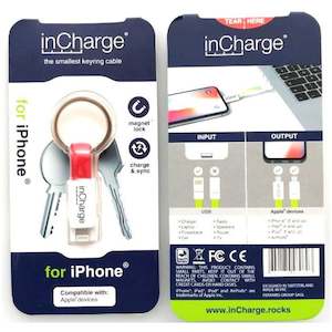 Keyring Clearance: inCharge Keyring Red iPhone Charging Cable