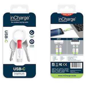 Keyring Clearance: inCharge Keyring Red USB C Charging Cable
