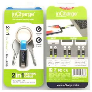 Keyring Clearance: inCharge Keyring Blue Universal USB Charging Cable