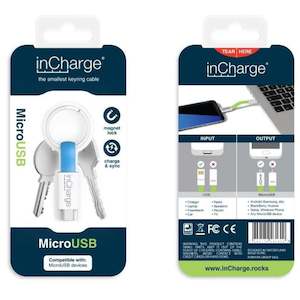 Keyring Clearance: inCharge Keyring Blue Micro USB Charging Cable