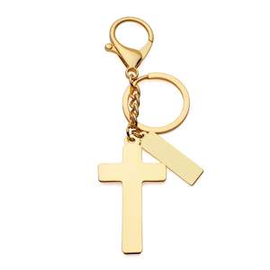 Gold Cross Keyring