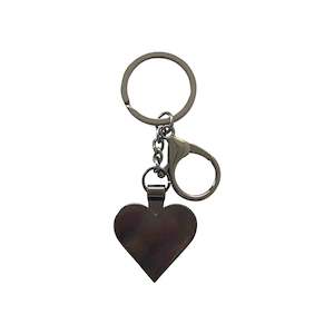 Engravable Christmas Gifts Under 50: Gunmetal Polished Heart Keyring