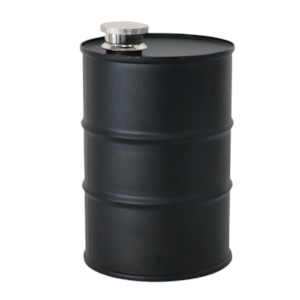 Gifts Under 50: Matte Black Oil Drum Hipflask