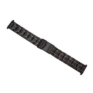 Watch Bands: Black Plated Stainless Steel Watch Band