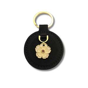 Keyrings: 2 Piece 3D Flower Faux Leather Keyring