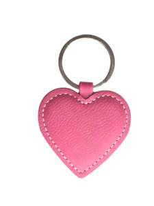 Keyrings: Pink Heart Faux-Leather Keyring