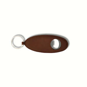 Keyrings: Tan Bottle Opener Keyring Faux Leather