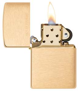 Lighters: Zippo Brushed Brass Lighter