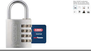 Padlocks: Aluminium Combination 40mm 40mm Silver 145 Abus