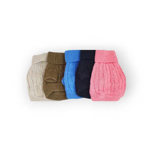 Dog Tops Sweaters: Combed Cotton Cable Knit Dog Sweater