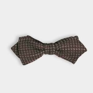 Parisian Crafted Ties Bows Ties: Burgundy and Grey Micro Squares Bow Tie