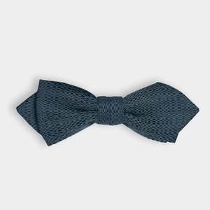 Parisian Crafted Ties Bows Ties: Slate and Blue Textured Bow Tie