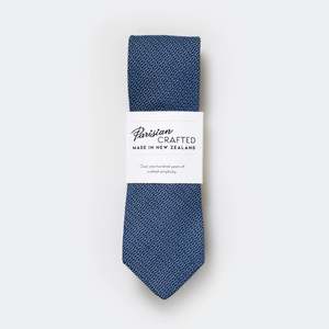 Parisian Crafted Ties Bows Ties: Mid-Blue and White Jacquard Tie