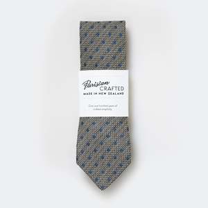 Blue Flower and Hessian Textured Tie
