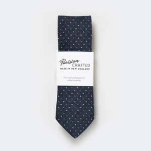 Denim, White and Rust Pin-Dot Tie