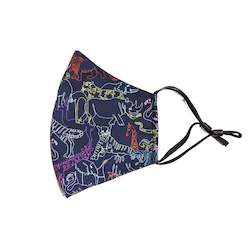 Parisian Petits - KIDS FACE MASK - Neon Safari