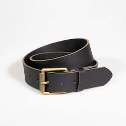Belts: Wide Leather Work Belt - Black