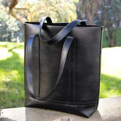 Wallets Leather Goods: Everyday Leather Tote - Black