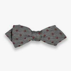 Grey Marle with Burgundy Diamond Bow Tie
