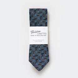 Parisian Crafted All: Slate Blue Abstract Houndstooth Tie