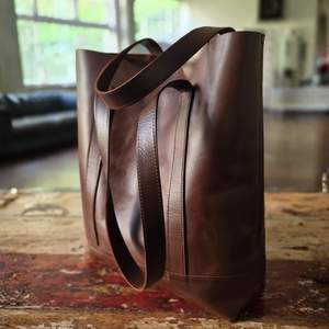 Leather Bags And Totes: Chestnut Brown Leather Everyday Tote Bag
