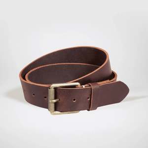 Leather Belts: Wide Leather Work Belt - Mocha
