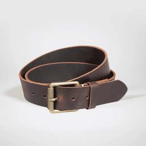 Leather Belts: Wide Leather Work Belt - Brown