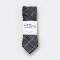 Parisian Crafted Ties Bows Ties: Slate Blue Check Tie