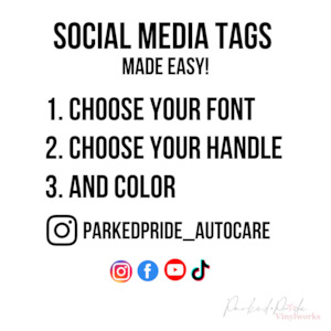 Custom Car Stickers Automotive Vynil Decals: Social Media Vinyl Decal (x2) Any color