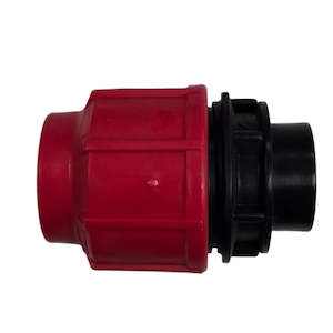MDPE Female Coupling 40mm X 1 inch BSP - Red