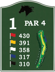 Golf Course Signs: Standard Golf Green Line Tee Sign