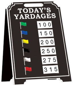 Golf Course Signs: Standard Golf Six-Yardage Easels (Single-Sided)