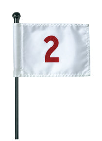 Standard Golf Numbered Practice Green Flag Sets | White Flag with Red Rod