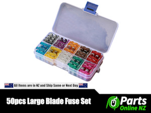 Consumable Assortments: 50pcs Large Blade Fuse Assortment Box 2A 3A 5A 7.5A 10A 15A 20A 25A 30A 35A