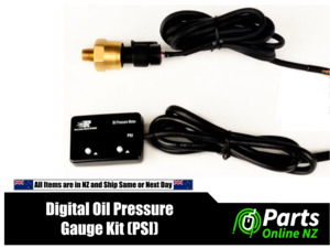 Gauges: Digital Oil Pressure Gauge Kit – Red LED & 1/8" NPT Sender (12 V)