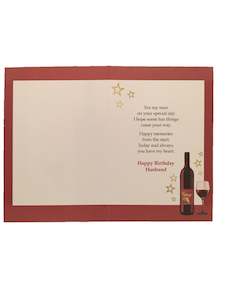 Greeting Cards: Happy Birthday Husband Wine