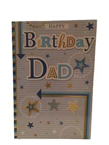 Greeting Cards: Happy Birthday Dad Blue Star