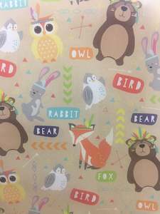 Gift Wrap Paper: Folded Wrap - Kraft Woodland