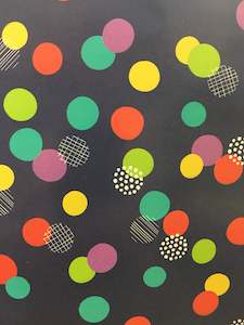 Folded Wrap - Rainbow Dots Dark Blue