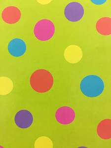 Folded Wrap - Rainbow Dots Green