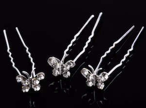 Wedding Accessories: Bridal Butterfly Hairpins