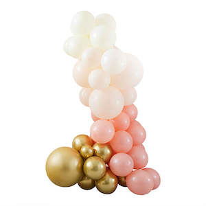 Diy Balloon Garland Set: Peach & Eco - Mix It Up Peach & Gold DIY Balloon Arch Garland Set