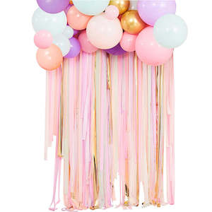 Diy Balloon Garland Set: Pastel - Mix It Up Pastel Streamer And Balloon Backdrop